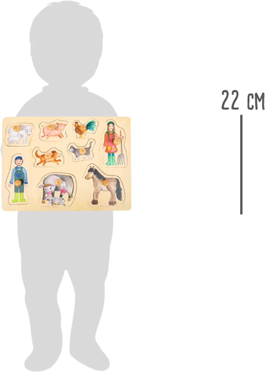 Puzzle in legno con pomelli: Fattoria - Small Foot - Art. 11500
