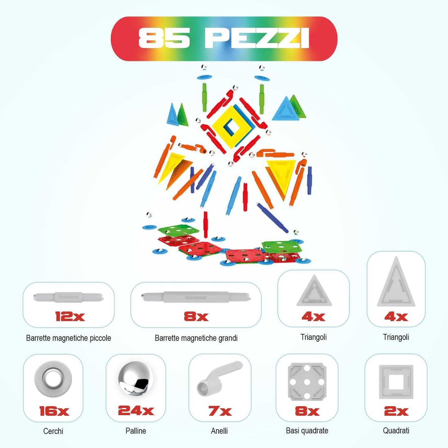 Supermag Multicolor 85 pezzi - Supermag - Art. 0658