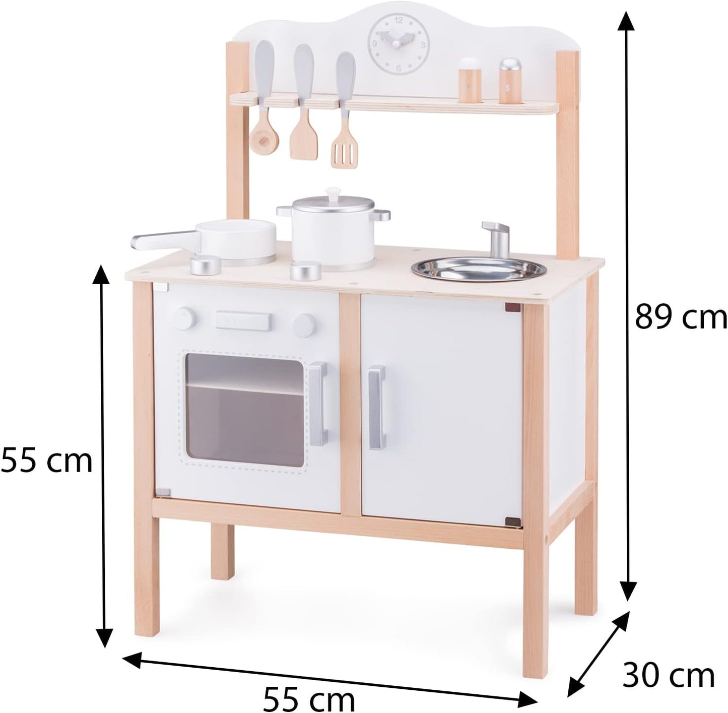 Cucina Bianca in Legno con Accessori - New Classic Toys - Art. 11050
