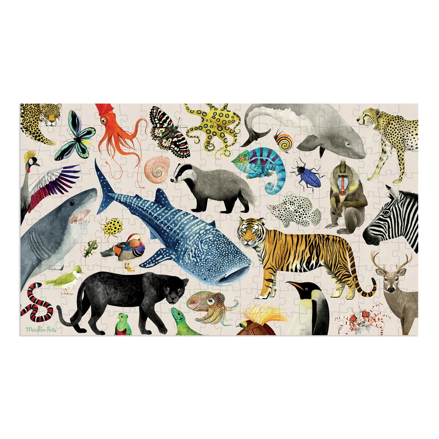 Puzzle Animali del Mondo, 200 pezzi - Moulin Roty - Art. 719440