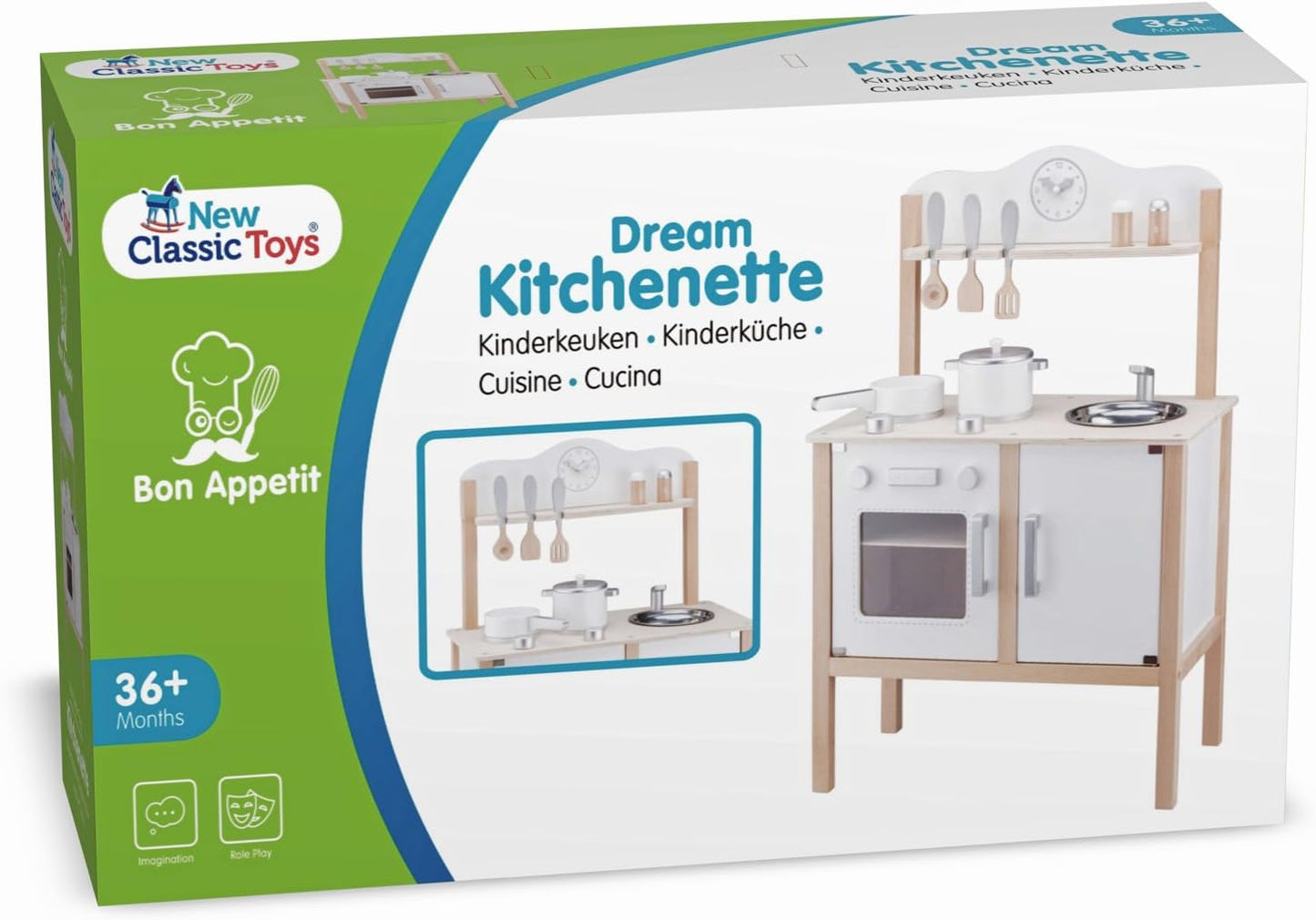 Cucina Bianca in Legno con Accessori - New Classic Toys - Art. 11050