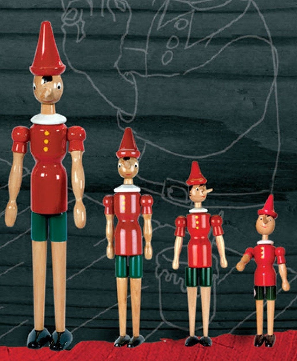Burattino Pinocchio in Legno, cm 38 - C2 Rainoldi - Art. CP038
