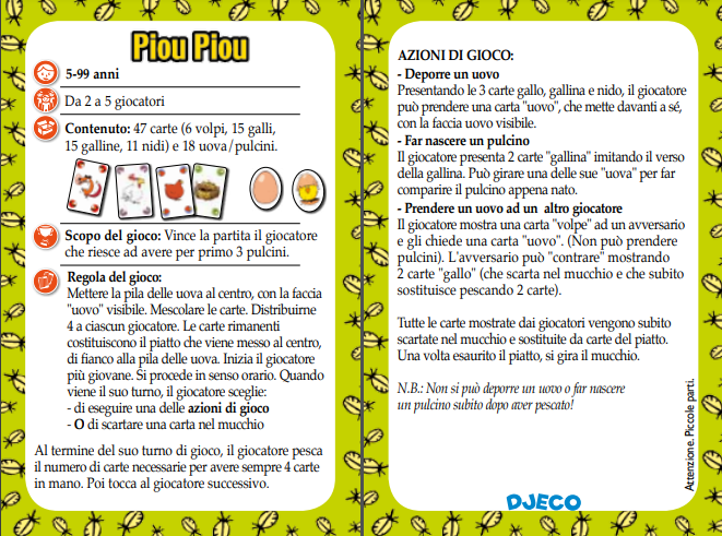 Piou Piou, Gioco di Carte - Djeco - Art. 05119
