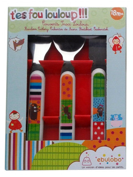 Set 3 Posate Acciaio Inox e Melamina - Ebulobo - Art. E20010