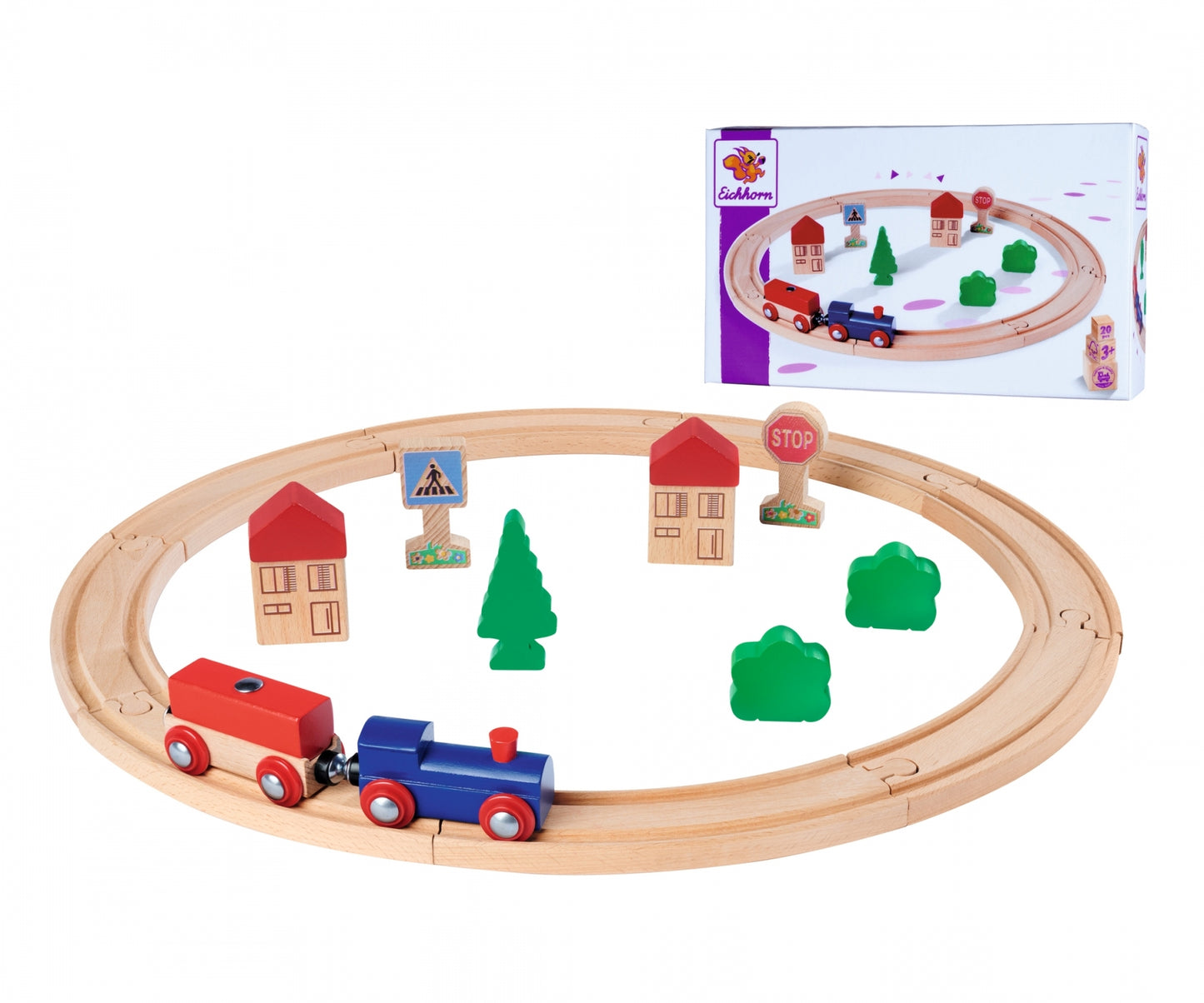Trenino in Legno con Binari - Eichhorn - Art. 9224
