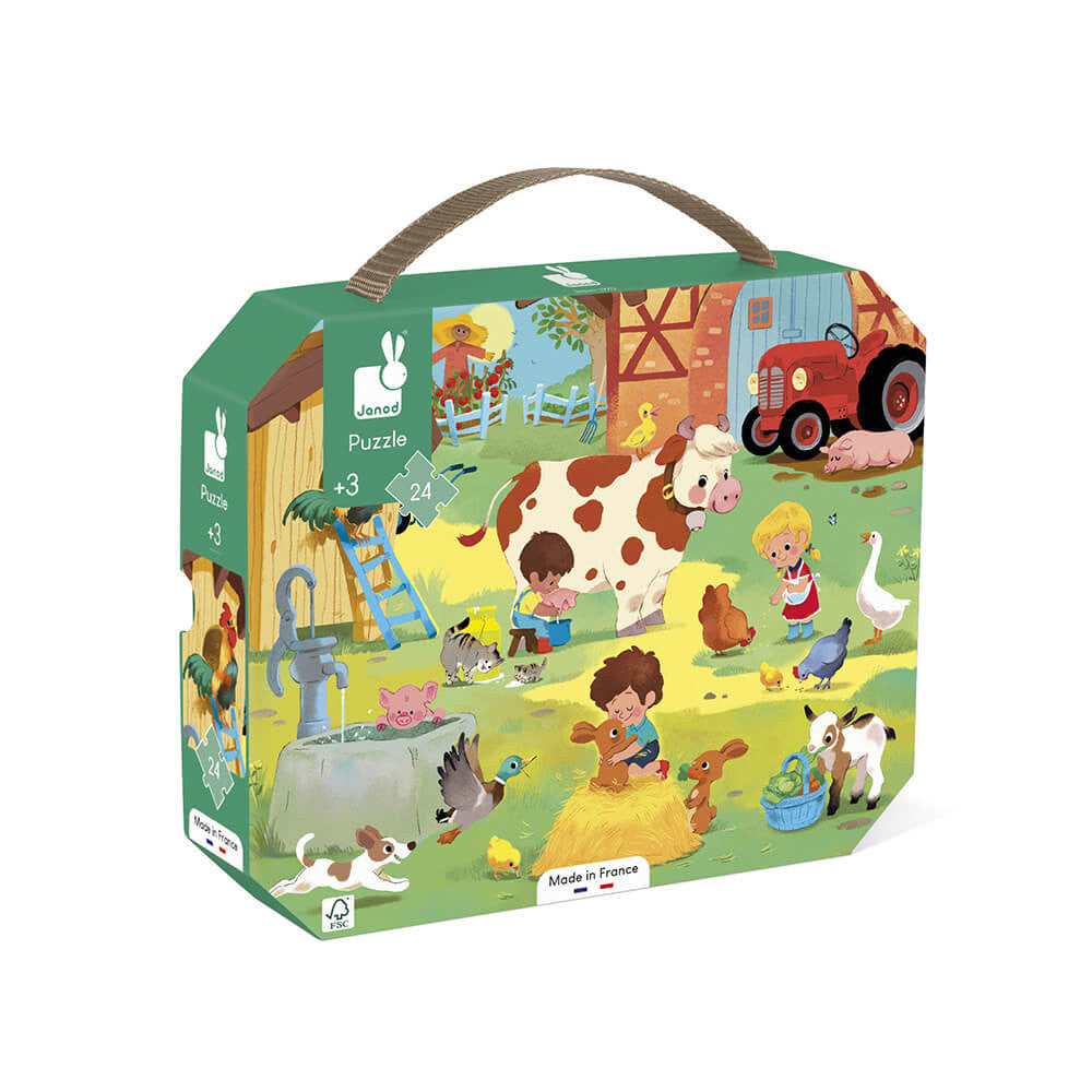 Puzzle una Giornata alla Fattoria, 24 pezzi - Janod - Art. 02603
