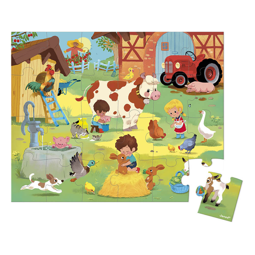 Puzzle una Giornata alla Fattoria, 24 pezzi - Janod - Art. 02603