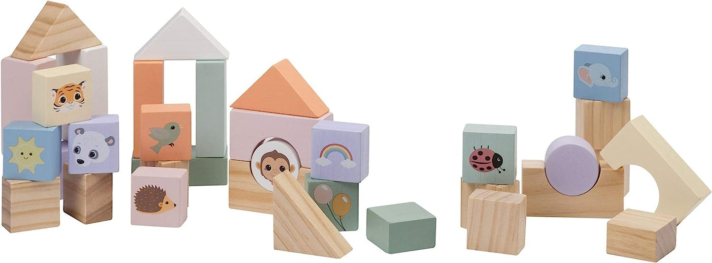 Carretto con 33 blocchi in legno - Jouéco - Art. 80092