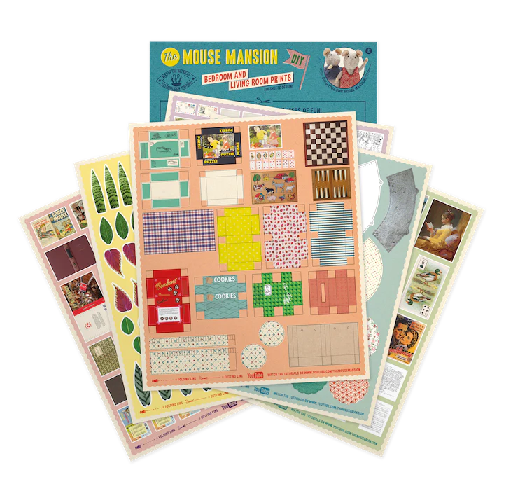 Stampe adesive per Kit Camera da letto e Soggiorno - The Mouse Mansion - Art. MH02003
