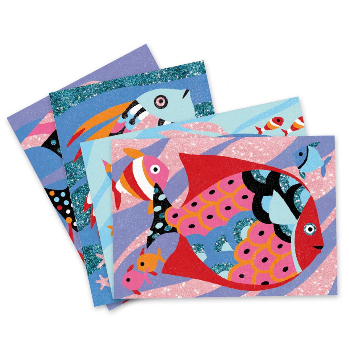 Quadri di sabbie e lustrini, Pesci colorati - Djeco - Art. 08661