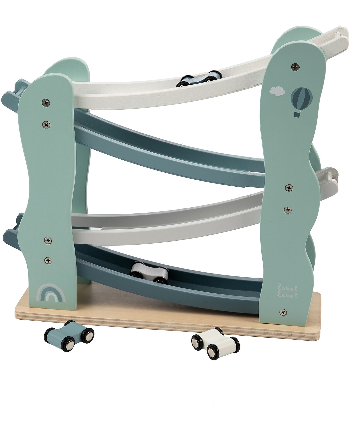 Pista in Legno Verde per Macchinine - Label Label - Art. 925156