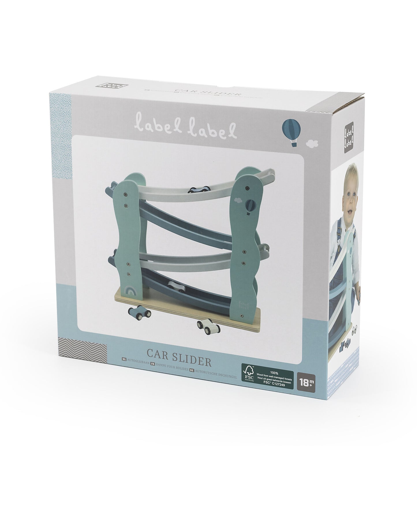 Pista in Legno Verde per Macchinine - Label Label - Art. 925156