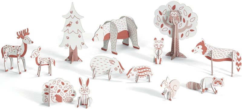 Colora, assembla e gioca: animali del Bosco - Djeco - Art. 08001