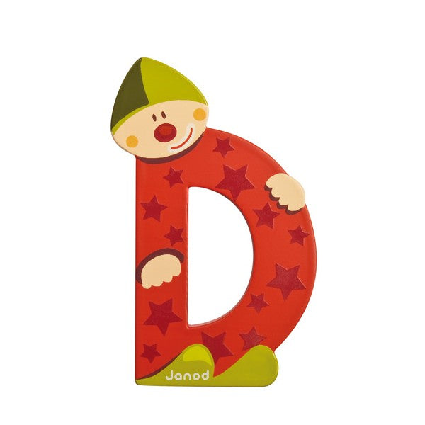 Lettera D in legno Clown - Janod - Art. 04545