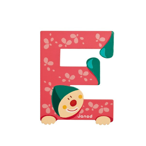 Lettera E in legno Clown - Janod - Art. 04546