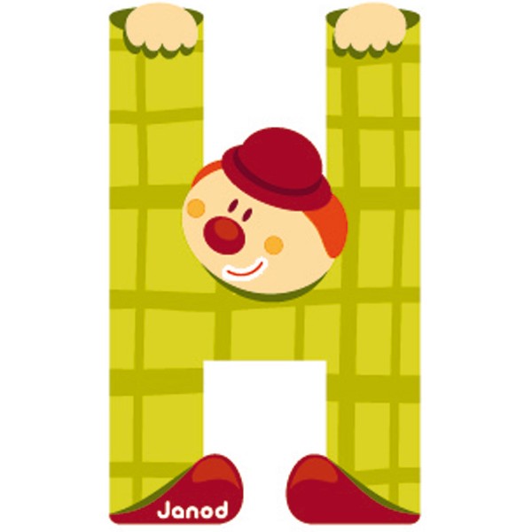 Lettera H in legno Clown - Janod - Art. 04549