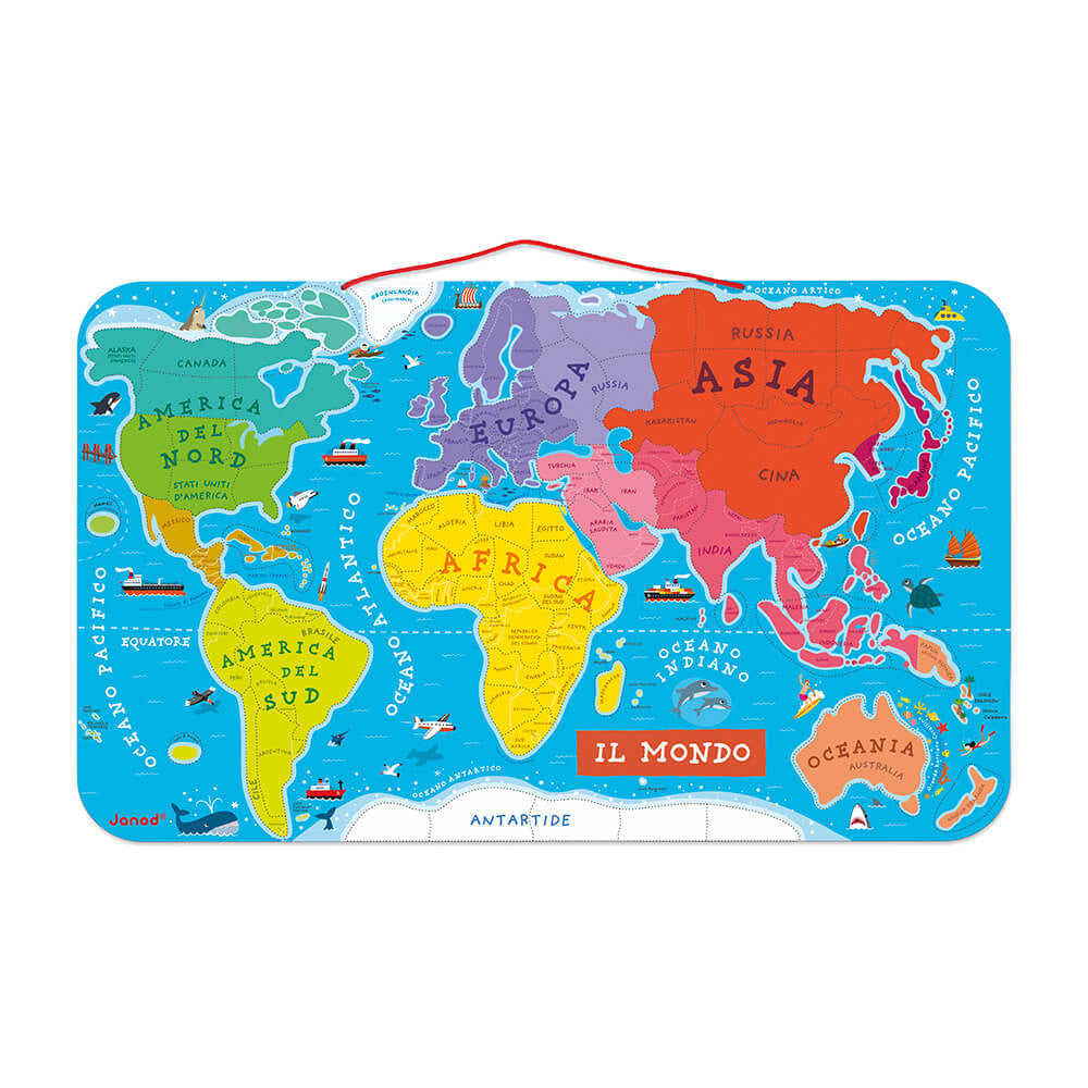 Puzzle Magnetico: Mappa Magnetica del Mondo - Janod - Art. 05513