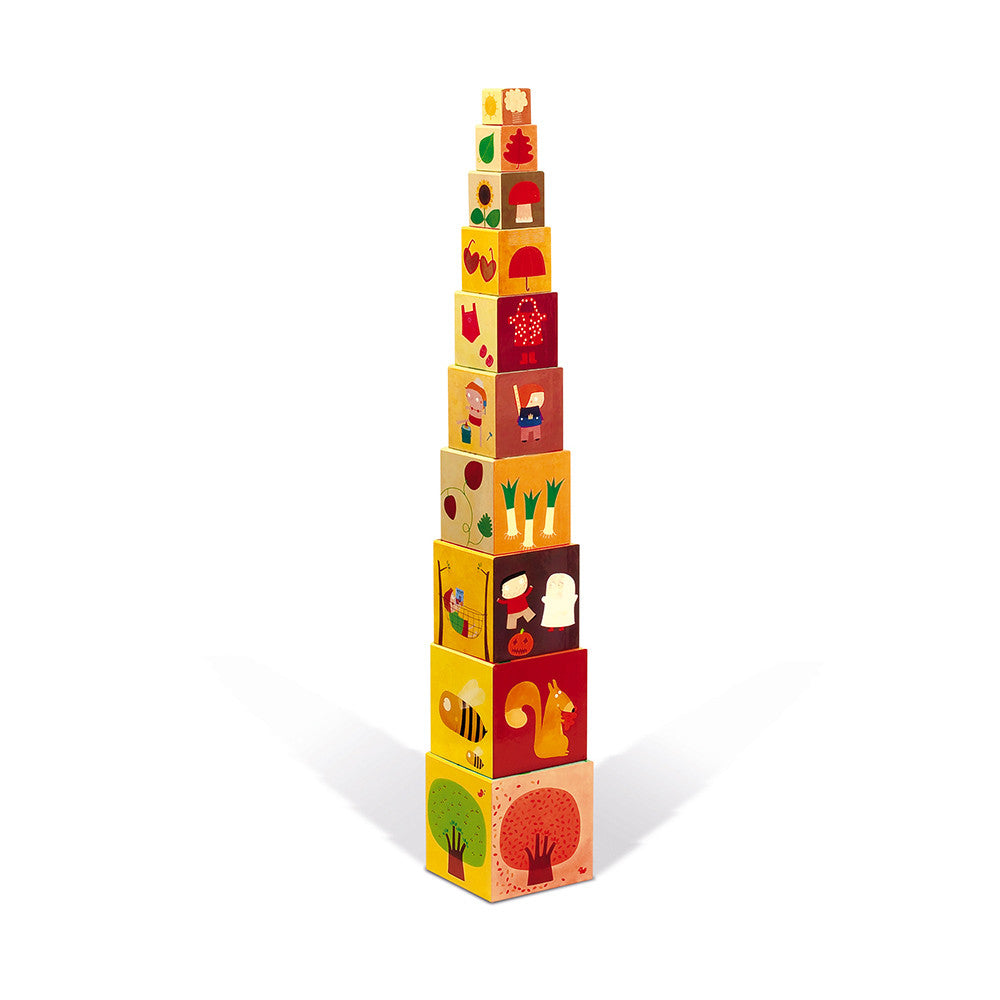 Piramide Quadrata: Le Stagioni, 10 Cubi cartonato - Janod- Art. 02917