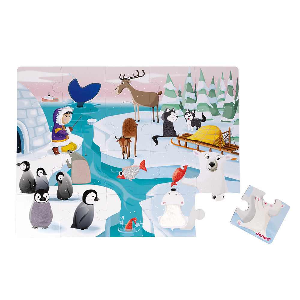 Puzzle Tattile: La vita sulla Banchisa, 20 pezzi - Janod - Art. 02773