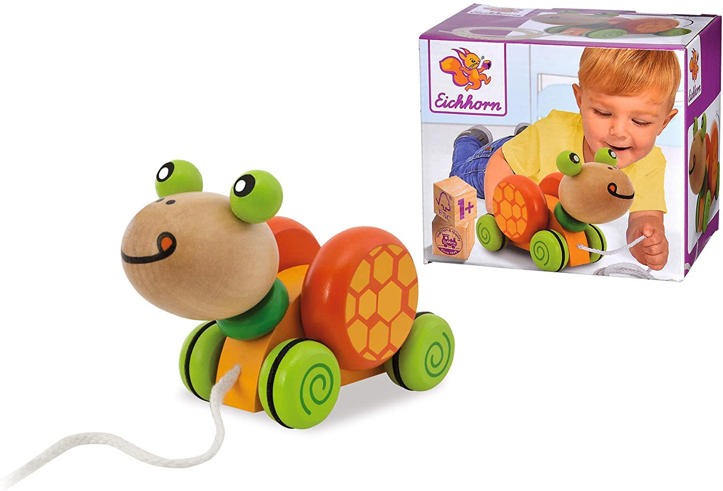 Tartarughina in legno da tirare - Eichhorn - Art. 5553