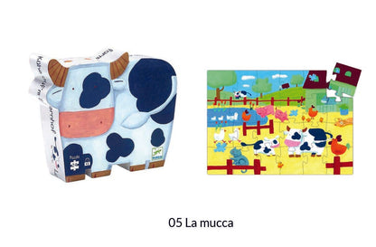 Puzzle Le Mucche in Fattoria , 24 pezzi - Djeco - Art. 07205