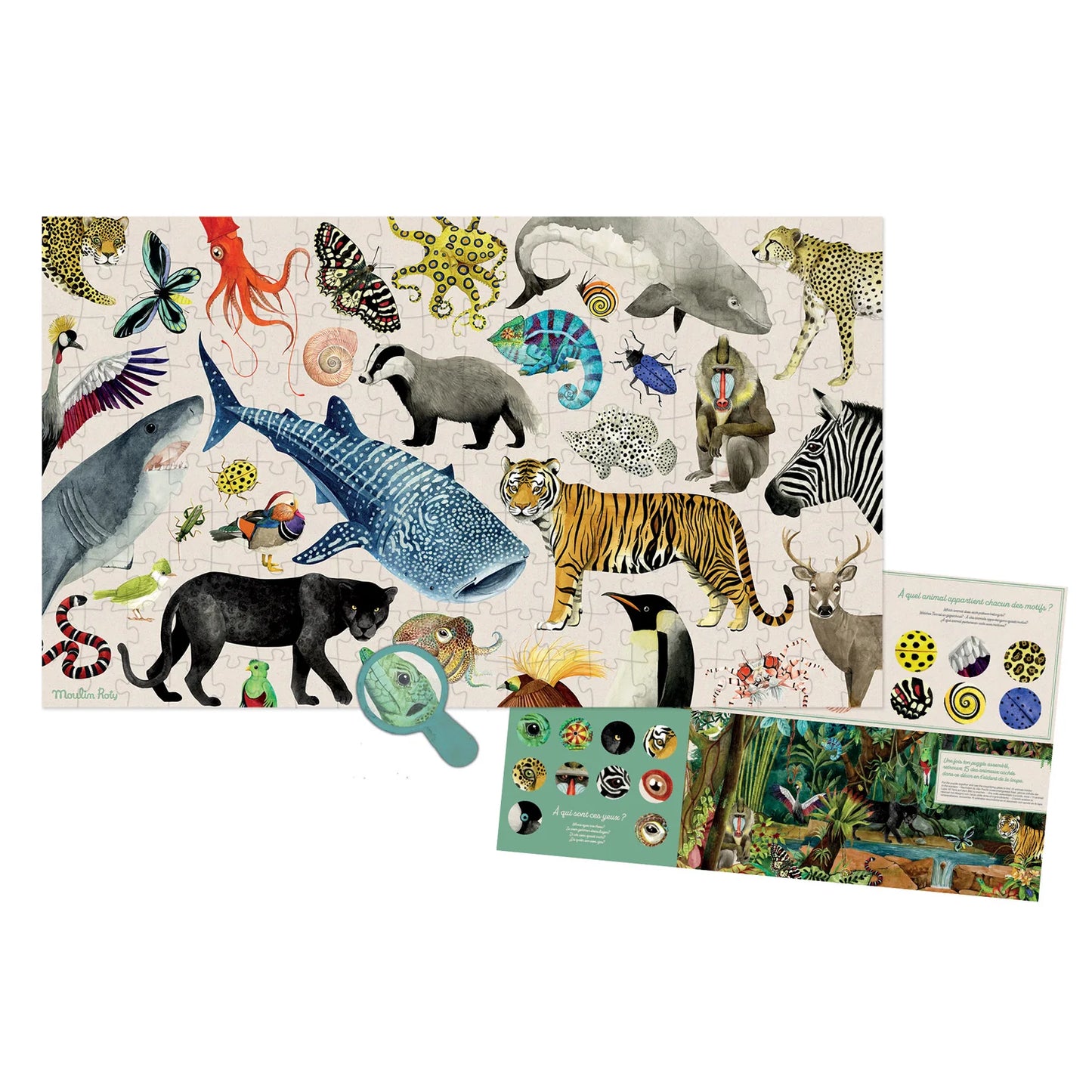 Puzzle Animali del Mondo, 200 pezzi - Moulin Roty - Art. 719440