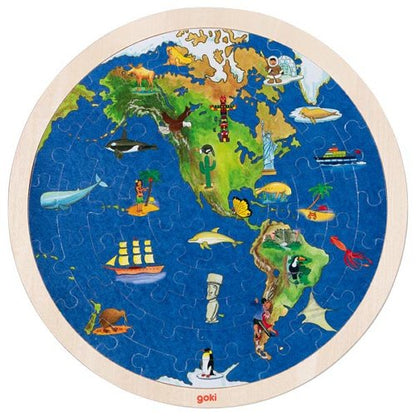 Puzzle della Terra in legno - Goki - Art. 57666