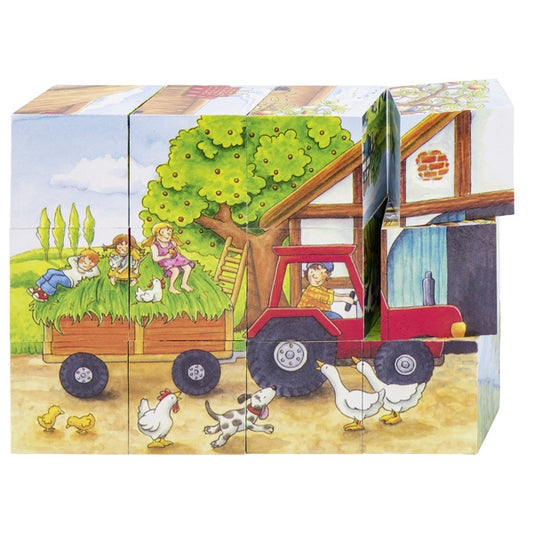 Puzzle 12 Cubi Alla Fattoria - Goki - Art. 57839