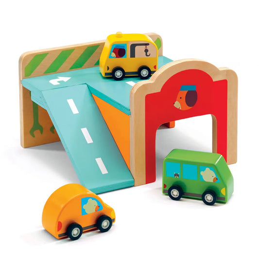 Minigarage con Garage e 3 veicoli - Djeco - Art. 06387