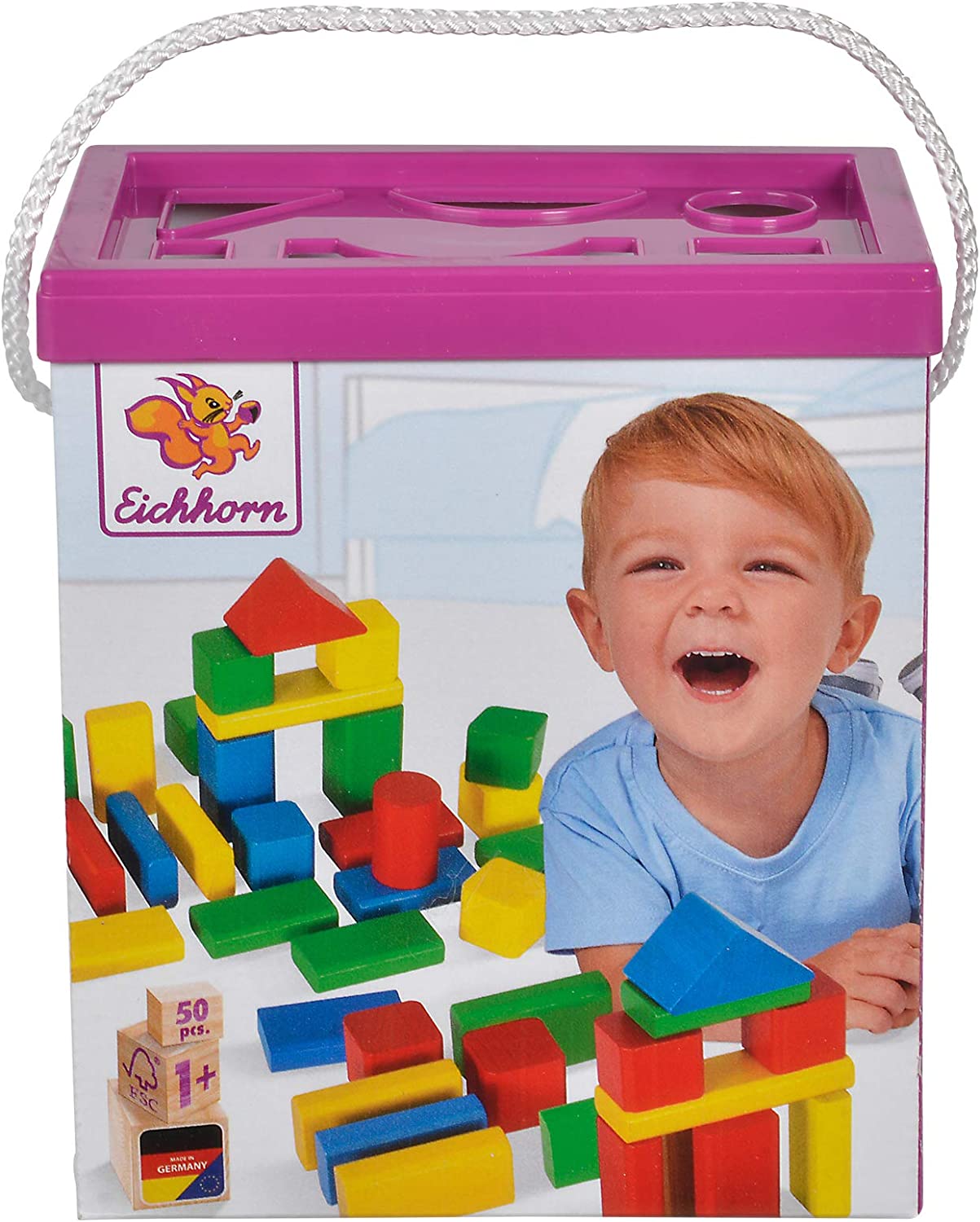 Cubetti colorati in legno 50 pz - Eichhorn - Art. 10005