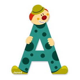 Lettera A in legno Clown - Janod - Art. 04542