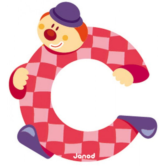 Lettera C in legno Clown - Janod - Art. 04544