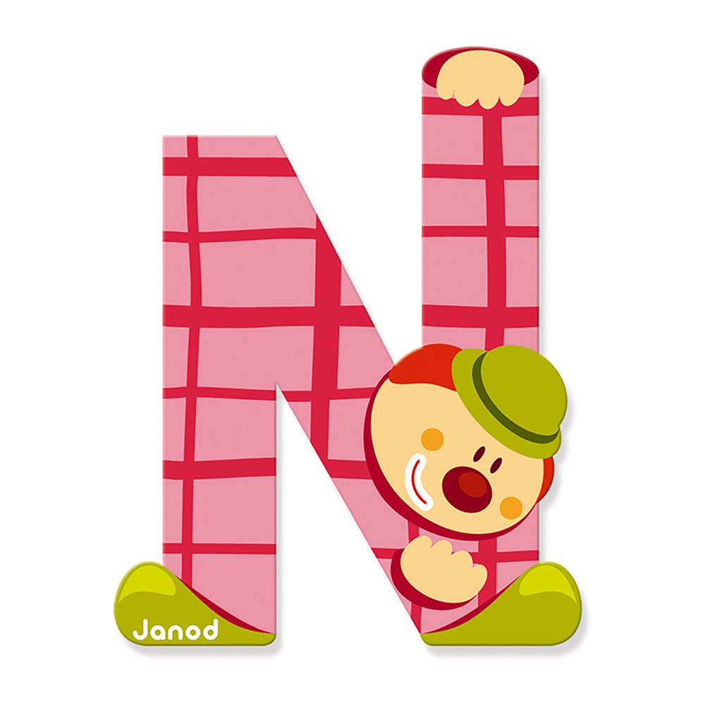 Lettera N in legno Clown - Janod - Art. 04555