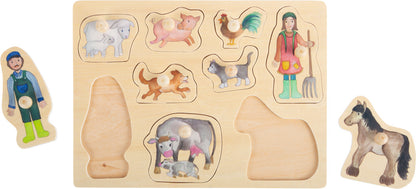 Puzzle in legno con pomelli: Fattoria - Small Foot - Art. 11500