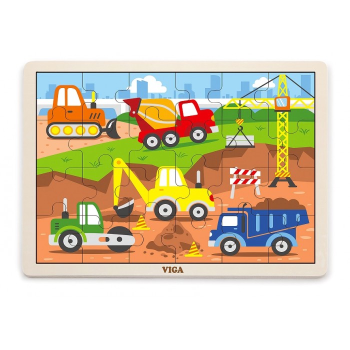 Puzzle Cantiere in legno 24 pezzi - Viga - Art. 51463